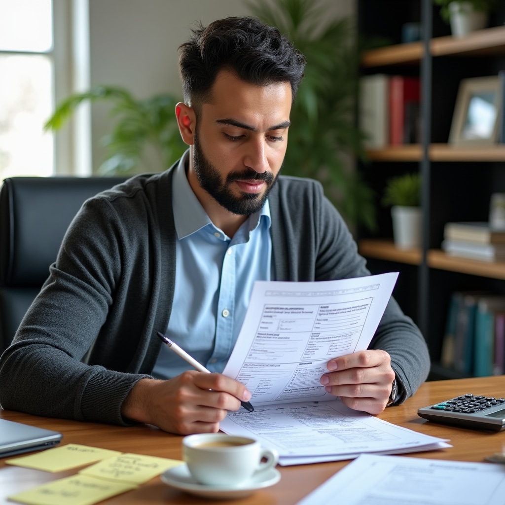 Person reviewing comprehensive evaluation checklist for crowdlending investment opportunities